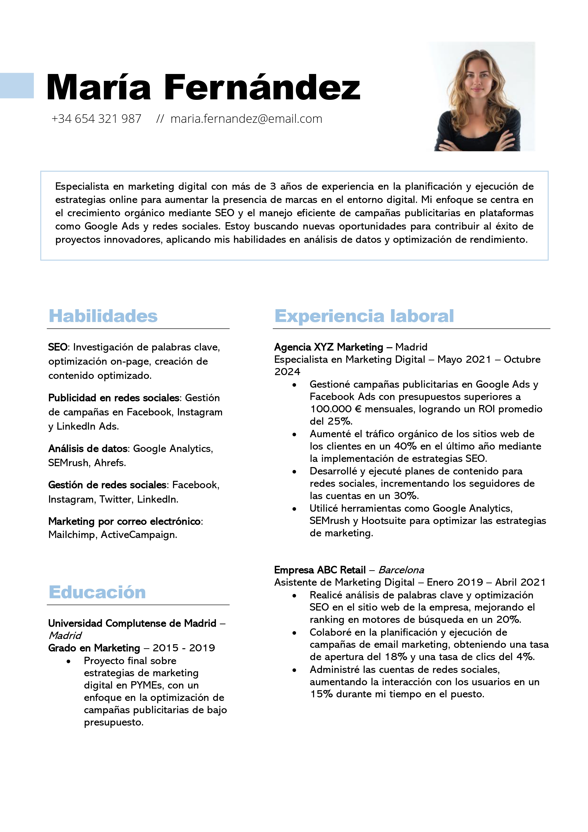 Plantilla de curriculumn 18